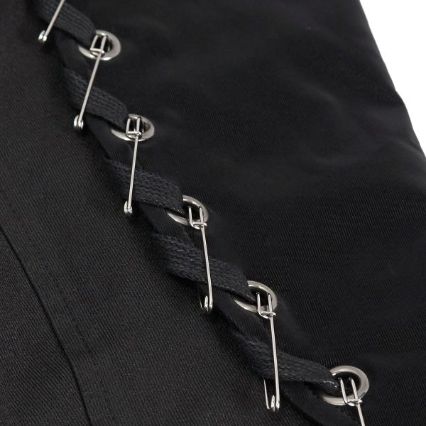 DEVIL FASHION Longue Veste ‘Cryock’ Noire marques pas cher 16