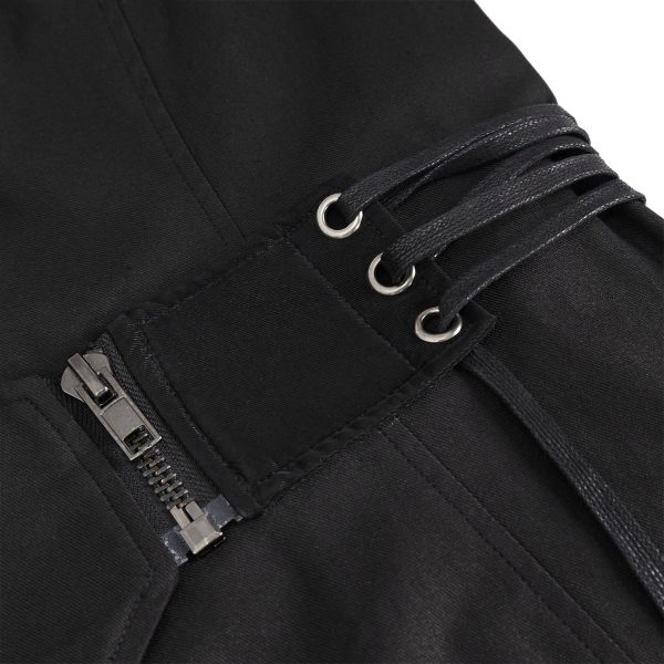 DEVIL FASHION Longue Veste ‘Cryock’ Noire marques pas cher 18