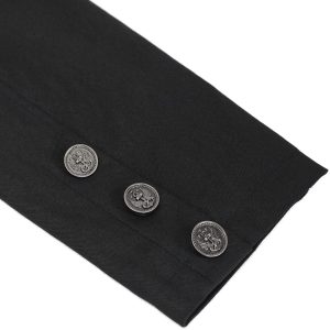 DEVIL FASHION Longue Veste ‘Cryock’ Noire marques pas cher 55