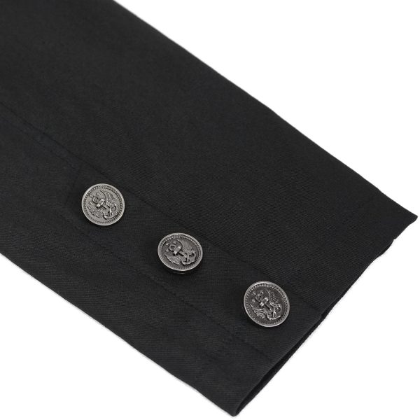 DEVIL FASHION Longue Veste ‘Cryock’ Noire marques pas cher 19