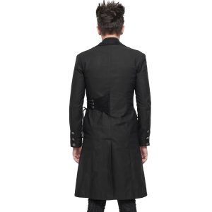 DEVIL FASHION Longue Veste ‘Cryock’ Noire marques pas cher 25