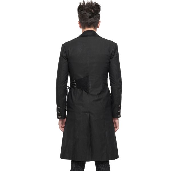 DEVIL FASHION Longue Veste ‘Cryock’ Noire marques pas cher 4