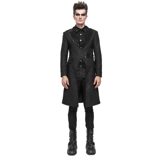 DEVIL FASHION Longue Veste ‘Cryock’ Noire marques pas cher 7