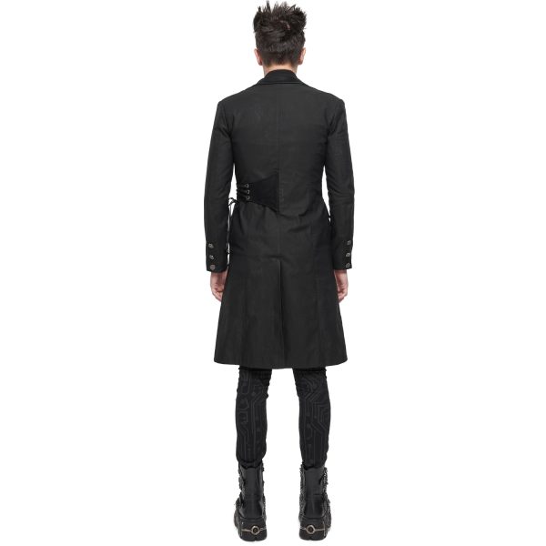 DEVIL FASHION Longue Veste ‘Cryock’ Noire marques pas cher 8