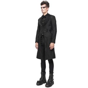 DEVIL FASHION Longue Veste ‘Cryock’ Noire marques pas cher 35