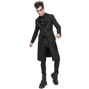 DEVIL FASHION Longue Veste ‘Cryock’ Noire marques pas cher 39
