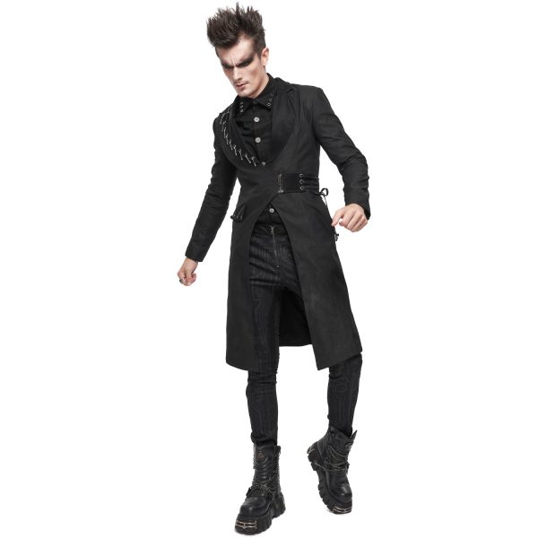 DEVIL FASHION Longue Veste ‘Cryock’ Noire marques pas cher 11