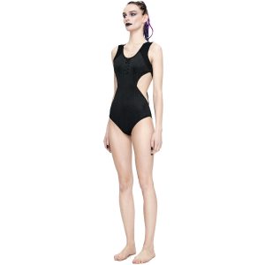 commentaire favorable DEVIL FASHION Maillot De Bain ‘Cyber Game’ Avec Spikes Noir 32