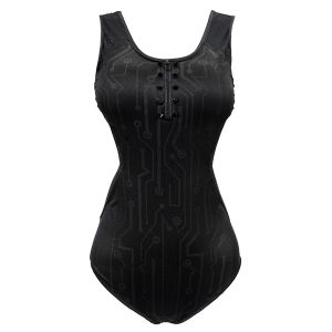 commentaire favorable DEVIL FASHION Maillot De Bain ‘Cyber Game’ Avec Spikes Noir 34