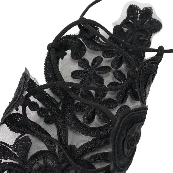 DEVIL FASHION Manchettes Gothiques ‘Flower Shaped’ Noires grande surprise 13