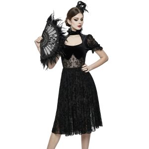 DEVIL FASHION Éventail ‘Drocku’ Noir Avec Plumes grande marque pas cher 23