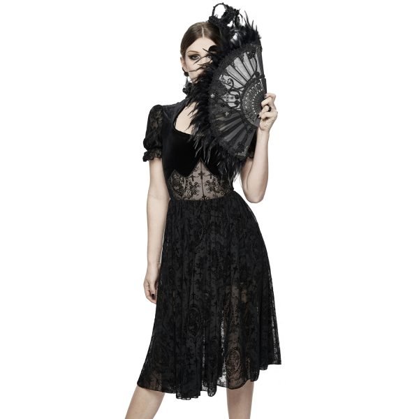 DEVIL FASHION Éventail ‘Drocku’ Noir Avec Plumes grande marque pas cher 7