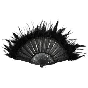 DEVIL FASHION Éventail ‘Drocku’ Noir Avec Plumes grande marque pas cher 33