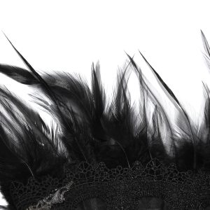 DEVIL FASHION Éventail ‘Drocku’ Noir Avec Plumes grande marque pas cher 37
