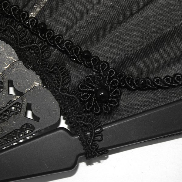 DEVIL FASHION Éventail ‘Drocku’ Noir Avec Plumes grande marque pas cher 17