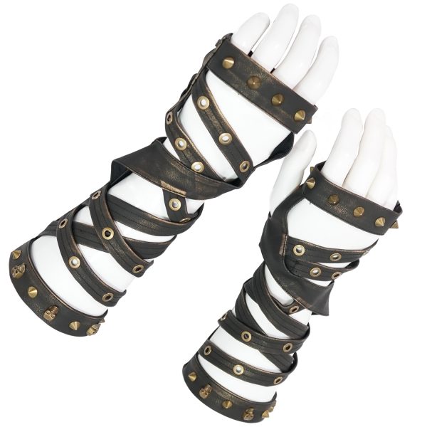 pas cher en vente DEVIL FASHION Manchettes ‘Steampunk Gear’ Marrons 13