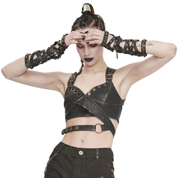 pas cher en vente DEVIL FASHION Manchettes ‘Steampunk Gear’ Marrons 8