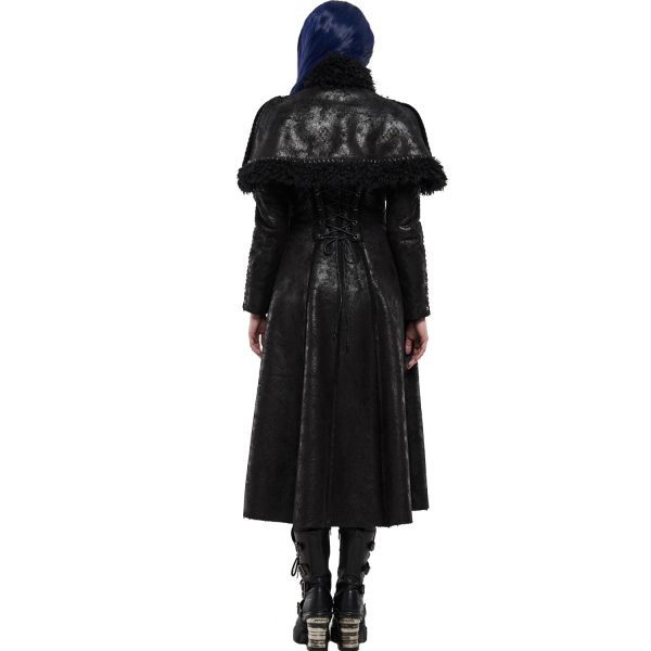 PUNK RAVE Manteau ‘Doriana’ Noir Retour Gratuit 4