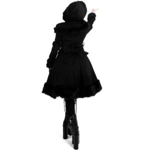 Pyon Pyon Manteau Gothic Lolita à Capuche ‘Dolly’ Noir à prix très bas 18