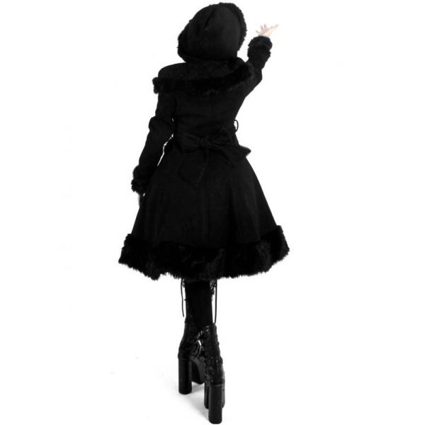 Pyon Pyon Manteau Gothic Lolita à Capuche ‘Dolly’ Noir à prix très bas 4
