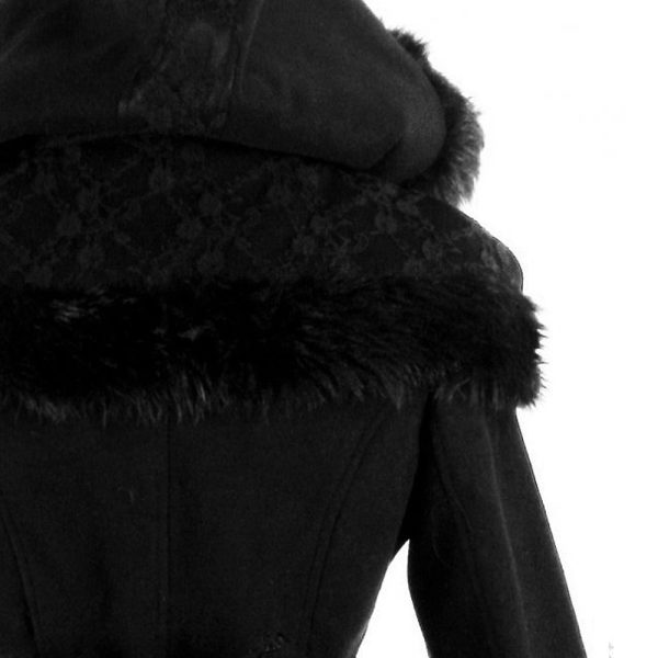 Pyon Pyon Manteau Gothic Lolita à Capuche ‘Dolly’ Noir à prix très bas 8