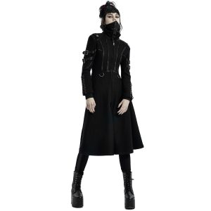 PUNK RAVE Manteau Gothique ‘Bellona’ Noir Meilleur Service 23