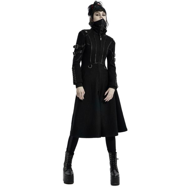 PUNK RAVE Manteau Gothique ‘Bellona’ Noir Meilleur Service 3