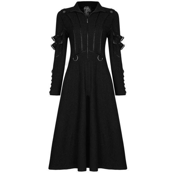 PUNK RAVE Manteau Gothique ‘Bellona’ Noir Meilleur Service 12
