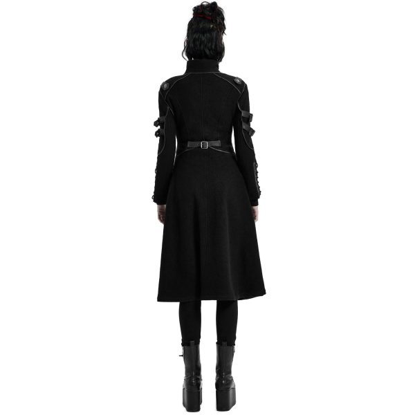 PUNK RAVE Manteau Gothique ‘Bellona’ Noir Meilleur Service 4
