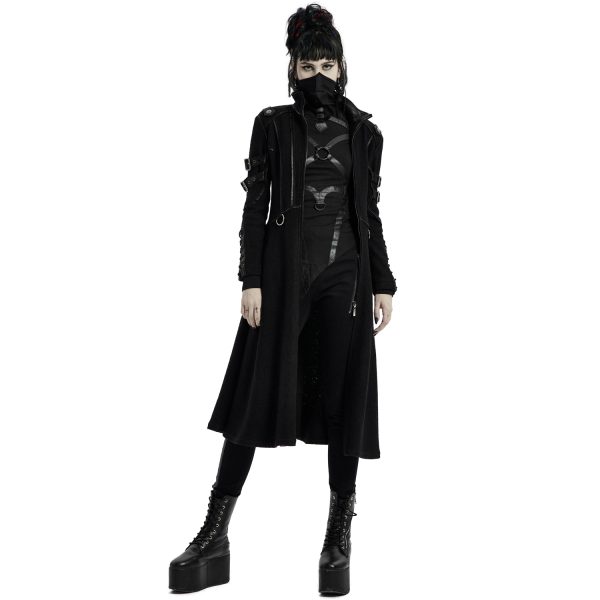 PUNK RAVE Manteau Gothique ‘Bellona’ Noir Meilleur Service 8