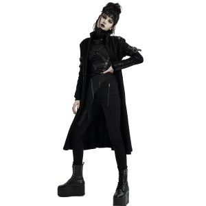 PUNK RAVE Manteau Gothique ‘Bellona’ Noir Meilleur Service 35