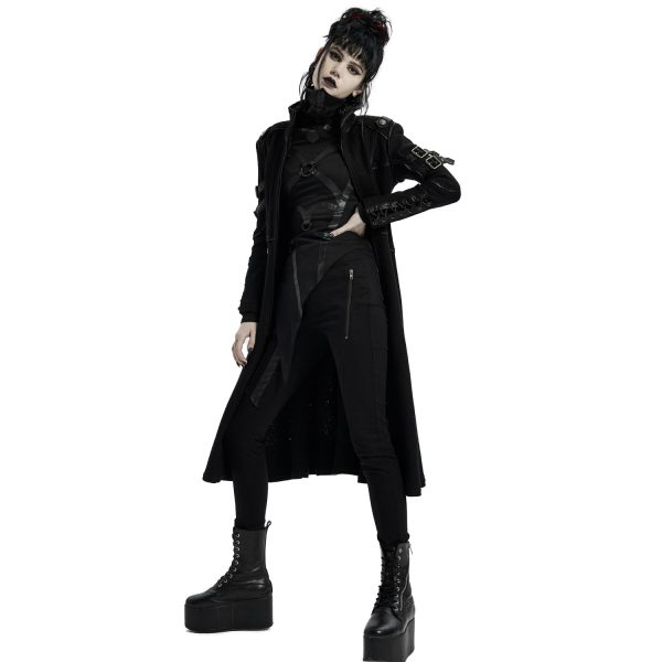 PUNK RAVE Manteau Gothique ‘Bellona’ Noir Meilleur Service 9