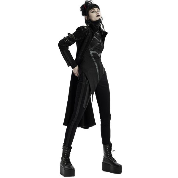 PUNK RAVE Manteau Gothique ‘Bellona’ Noir Meilleur Service 10