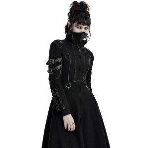 PUNK RAVE Manteau Gothique ‘Bellona’ Noir Meilleur Service 39