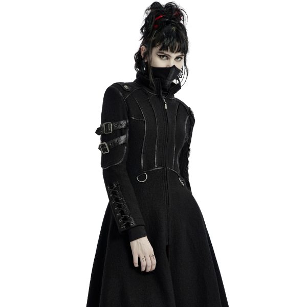 PUNK RAVE Manteau Gothique ‘Bellona’ Noir Meilleur Service 11
