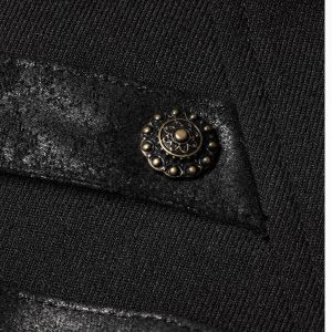 PUNK RAVE Manteau Gothique ‘Nautilus’ Noir Meilleur Prix 36