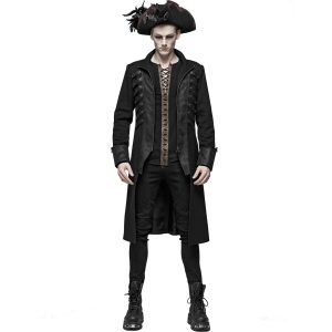 PUNK RAVE Manteau Gothique ‘Nautilus’ Noir Meilleur Prix 24