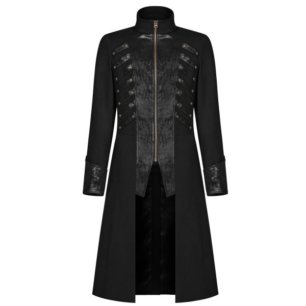 PUNK RAVE Manteau Gothique ‘Nautilus’ Noir Meilleur Prix 7