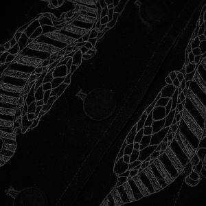 PUNK RAVE Manteau Mi-Long ‘Dark Doll’ En Velours Noir marque pas cher 47