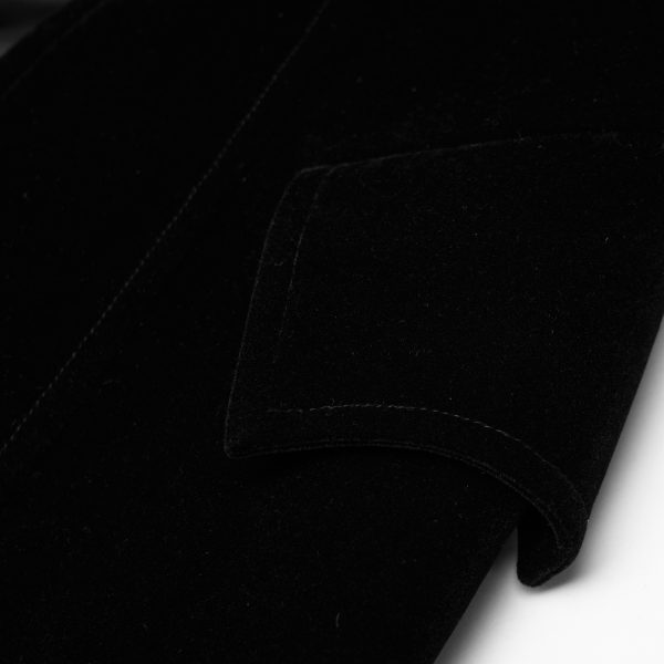 PUNK RAVE Manteau Mi-Long ‘Dark Doll’ En Velours Noir marque pas cher 19