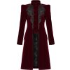 PUNK RAVE Manteau Mi-Long ‘Dark Doll’ En Velours Rouge Vente 34