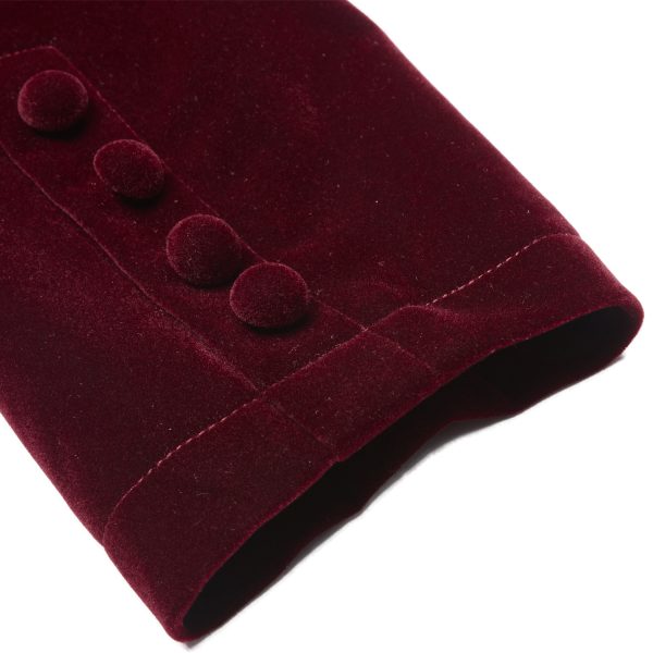 PUNK RAVE Manteau Mi-Long ‘Dark Doll’ En Velours Rouge Vente 17