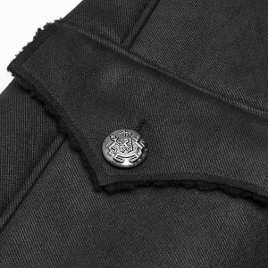PUNK RAVE Manteau Style Militaire ‘Gotham’ Noir bas prix 34