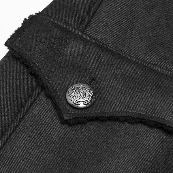 PUNK RAVE Manteau Style Militaire ‘Gotham’ Noir bas prix 12