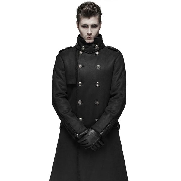 PUNK RAVE Manteau Style Militaire ‘Gotham’ Noir bas prix 6