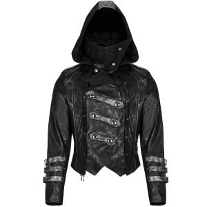 grande surprise PUNK RAVE Manteau-Veste à Capuche ‘Scorpio’ Pour Femmes Noir 42