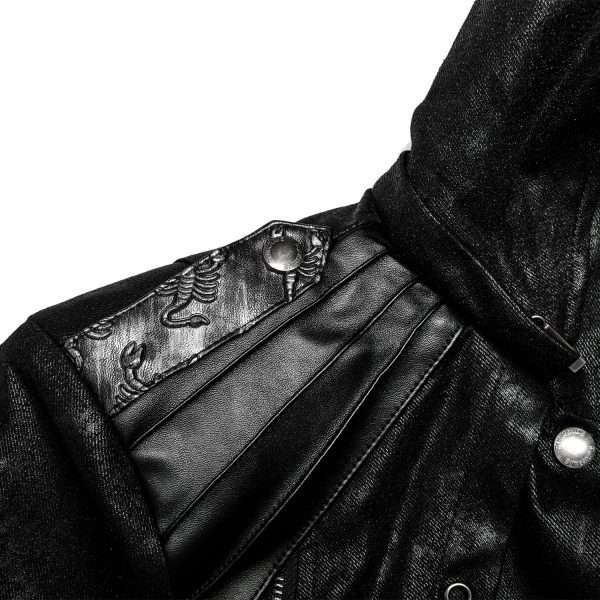 grande surprise PUNK RAVE Manteau-Veste à Capuche ‘Scorpio’ Pour Femmes Noir 13