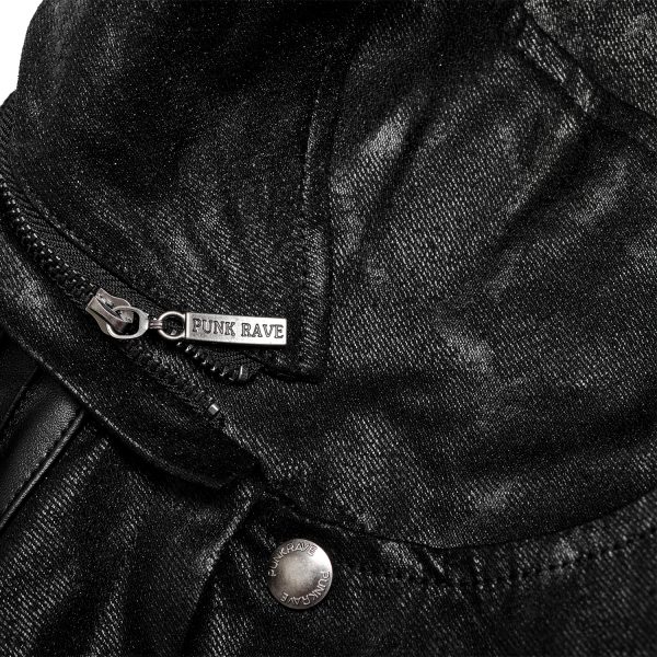 grande surprise PUNK RAVE Manteau-Veste à Capuche ‘Scorpio’ Pour Femmes Noir 14