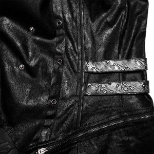 grande surprise PUNK RAVE Manteau-Veste à Capuche ‘Scorpio’ Pour Femmes Noir 50