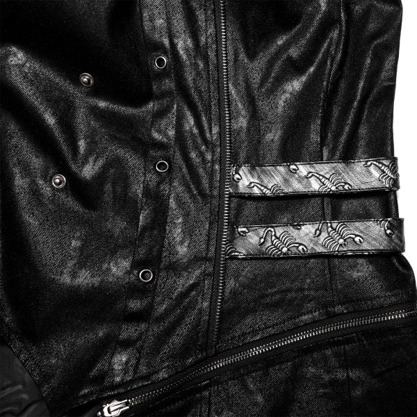 grande surprise PUNK RAVE Manteau-Veste à Capuche ‘Scorpio’ Pour Femmes Noir 16